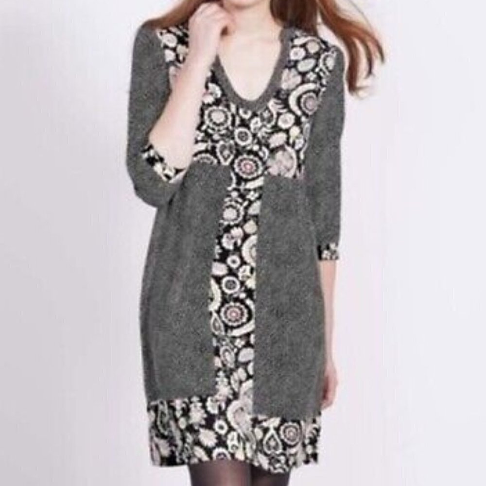 BODEN Women's Mollie Floral Patchwork Dress Black Size 8 LONG